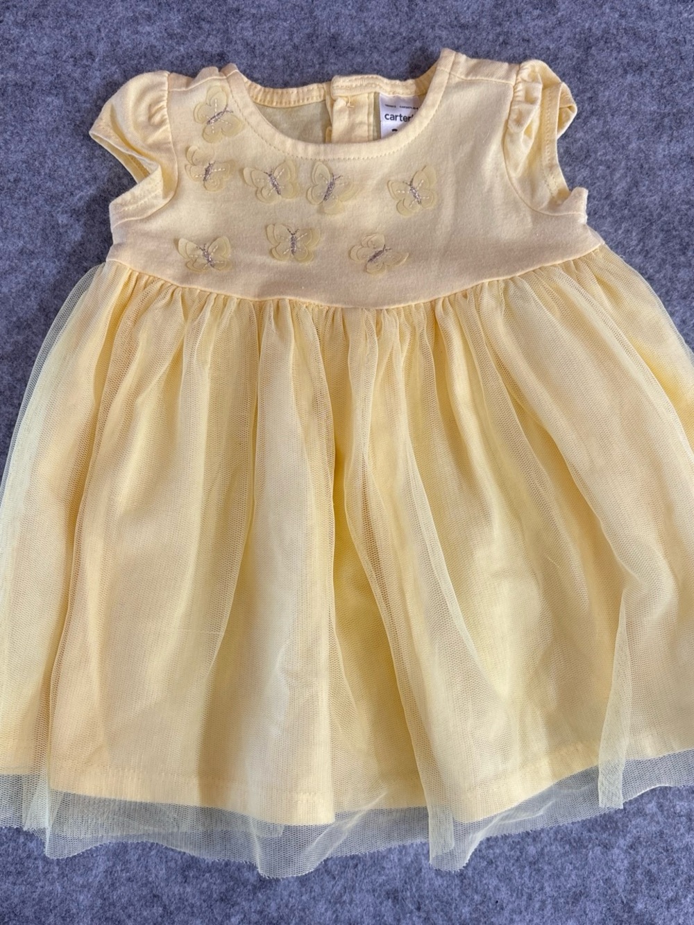 Carter's Pale Yellow Butterfly Tulle Dress